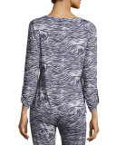 Capone Long-Sleeve Lounge Top, Dove Gray/Anthra