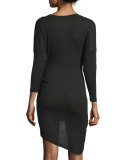 Clarane Gathered Jersey Dress, Blue