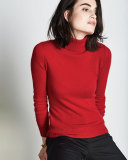 Classic Long-Sleeve Cashmere Turtleneck, Plus Size  