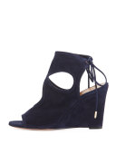 Sexy Thing Suede 85mm Wedge Sandal, Ink
