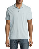 Soft-Collar Peace-Sign Polo Shirt, Light Blue