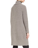 Double-Breasted Long Cardigan, Melange