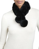 Rabbit Fur Neck Warmer, Black