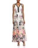 Sleeveless Floral-Print A-line Dress