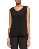 Long Silk Crepe Tank, Petite   
