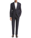 Plaid Wool Two-Piece Suit, Navy