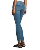 Halle Super-Skinny Raw-Hem Jeans, Gypset Blue