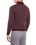 Striped Wool Quarter-Zip Sweater