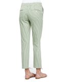 Gingham Check Ankle Pants, Lawn