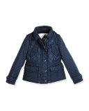 Nealsbrooke Hooded Quilted Jacket, Ink Blue, Size 4-14