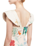 Lanca Floral Deep-V Bodysuit, White