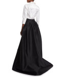 High-Low Ball Skirt, Black