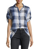 The Big Roll-Sleeve Shirt, Picnic Plaid