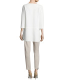 3/4-Sleeve Lattice-Trim Tunic