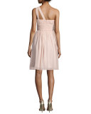 One-Shoulder Ruched Cocktail Dress