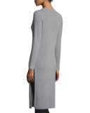 Long-Sleeve Ribbed Cashmere Drama Tunic 