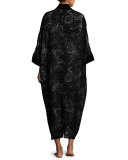 Velvet Devore Lounge Caftan, Black