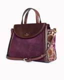 cobble hill luxe adrien satchel bag, bordeaux