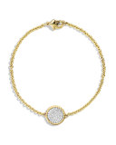 Cable Pavé Charm Bracelet with Diamonds in Gold