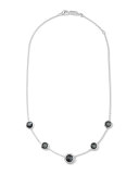Stella Necklace in Hematite Doublet & Diamonds 16-18"
