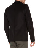 Wool-Blend Pea Coat, Black