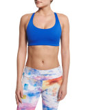 Chic Strappy-Back Sports Bra, Deep Royal