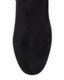 Jodi Suede Block-Heel Bootie, Black