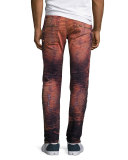 Cargo Skinny Biker Jeans, Rose