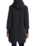 Eclipse Loop-Button Hooded Parka, Caviar