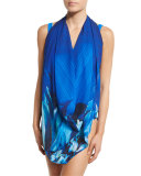 Lanai Printed Half Pareo, Multi/Blue