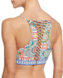 Greek Tiles Stargaze Printed High-Neck Swim Top