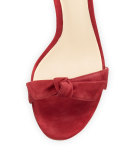 Clarita Suede 60mm City Sandal, Burgundy