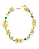 Golden Flower Petal Statement Necklace