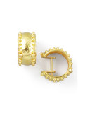 19k Gold Granulated Hoop Earrings