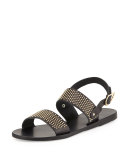 Dinami Studded Two-Band Sandal, Black