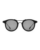 Taft Round Polarized Sunglasses, Black