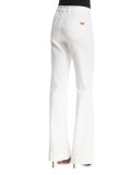 Mid-Rise Flare-Leg Jeans, White