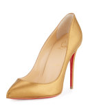 Pigalle Follies Leather 100mm Red Sole Pump, Bronze