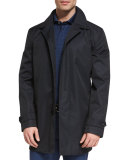 Single-Breasted Macintosh Jacket, Navy