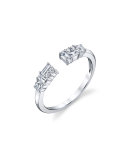 Open Mixed-Cut Diamond Ring in 18K White Gold, Size 6.75
