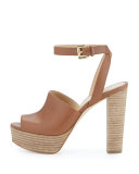 Trina Leather Platform Sandal, Luggage