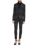 Stellan Striped Cigarette Pants, Gray