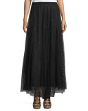 Dotted Mesh Maxi Shirt