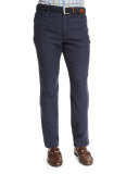 Five-Pocket Twill Pants, Navy