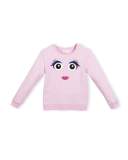stretch jersey monster sweatshirt, pink, size 7-14