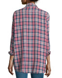 The Big Long-Sleeve Shirt, Washed Cherry Plaid