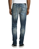 Racer Ribbed Moto Jeans, Blue