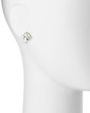small square stud earrings, clear