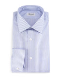 Striped Barrel-Cuff Dress Shirt, Purple