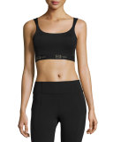 Double-Strap Sports Bra, Black